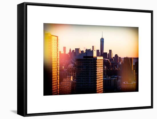 Instants of NY Series - NYC Cityscape with the One World Trade Center (1WTC) at Sunset-Philippe Hugonnard-Framed Stretched Canvas