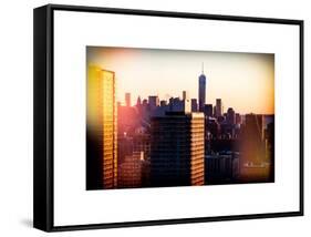 Instants of NY Series - NYC Cityscape with the One World Trade Center (1WTC) at Sunset-Philippe Hugonnard-Framed Stretched Canvas