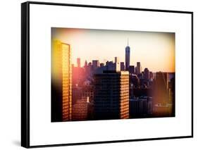 Instants of NY Series - NYC Cityscape with the One World Trade Center (1WTC) at Sunset-Philippe Hugonnard-Framed Stretched Canvas