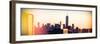 Instants of NY Series - NYC Panoramic Cityscape with the One World Trade Center (1WTC) at Sunset-Philippe Hugonnard-Framed Photographic Print