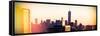 Instants of NY Series - NYC Panoramic Cityscape with the One World Trade Center (1WTC) at Sunset-Philippe Hugonnard-Framed Stretched Canvas