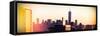 Instants of NY Series - NYC Panoramic Cityscape with the One World Trade Center (1WTC) at Sunset-Philippe Hugonnard-Framed Stretched Canvas