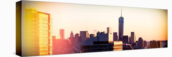 Instants of NY Series - NYC Panoramic Cityscape with the One World Trade Center (1WTC) at Sunset-Philippe Hugonnard-Stretched Canvas