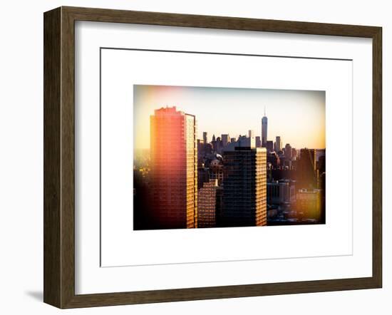 Instants of NY Series - NYC Skyline at Sunset with the One World Trade Center (1WTC)-Philippe Hugonnard-Framed Art Print