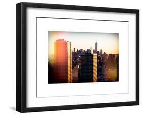 Instants of NY Series - NYC Skyline at Sunset with the One World Trade Center (1WTC)-Philippe Hugonnard-Framed Art Print