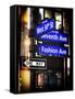 Instants of NY Series - NYC Street Signs in Manhattan by Night - New York-Philippe Hugonnard-Framed Stretched Canvas