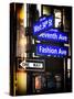 Instants of NY Series - NYC Street Signs in Manhattan by Night - New York-Philippe Hugonnard-Stretched Canvas