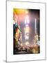 Instants of NY Series - NYC Urban Scene at Times Square during a Snowstorm by Night-Philippe Hugonnard-Mounted Art Print