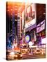 Instants of NY Series - NYC Urban Scene with Yellow Taxis by Night - 42nd Street and Times Square-Philippe Hugonnard-Stretched Canvas