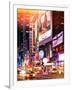 Instants of NY Series - NYC Urban Scene with Yellow Taxis by Night - 42nd Street and Times Square-Philippe Hugonnard-Framed Photographic Print
