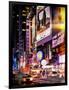 Instants of NY Series - NYC Urban Scene with Yellow Taxis by Night - 42nd Street and Times Square-Philippe Hugonnard-Framed Photographic Print