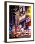 Instants of NY Series - NYC Urban Scene with Yellow Taxis by Night - 42nd Street and Times Square-Philippe Hugonnard-Framed Photographic Print