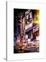 Instants of NY Series - NYC Urban Scene with Yellow Taxis by Night - 42nd Street and Times Square-Philippe Hugonnard-Stretched Canvas