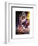 Instants of NY Series - NYC Urban Scene with Yellow Taxis by Night - 42nd Street and Times Square-Philippe Hugonnard-Framed Art Print