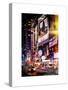 Instants of NY Series - NYC Urban Scene with Yellow Taxis by Night - 42nd Street and Times Square-Philippe Hugonnard-Stretched Canvas