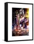 Instants of NY Series - NYC Urban Scene with Yellow Taxis by Night - 42nd Street and Times Square-Philippe Hugonnard-Framed Stretched Canvas