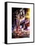 Instants of NY Series - NYC Urban Scene with Yellow Taxis by Night - 42nd Street and Times Square-Philippe Hugonnard-Framed Stretched Canvas
