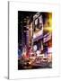 Instants of NY Series - NYC Urban Scene with Yellow Taxis by Night - 42nd Street and Times Square-Philippe Hugonnard-Stretched Canvas