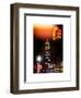 Instants of NY Series - NYC Urban Street Scene - The Empire State Building with a Red Light-Philippe Hugonnard-Framed Art Print