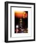 Instants of NY Series - NYC Urban Street Scene - The Empire State Building with a Red Light-Philippe Hugonnard-Framed Art Print