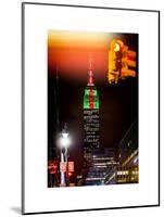 Instants of NY Series - NYC Urban Street Scene - The Empire State Building with a Red Light-Philippe Hugonnard-Mounted Art Print