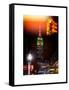Instants of NY Series - NYC Urban Street Scene - The Empire State Building with a Red Light-Philippe Hugonnard-Framed Stretched Canvas
