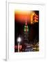 Instants of NY Series - NYC Urban Street Scene - The Empire State Building with a Red Light-Philippe Hugonnard-Framed Art Print