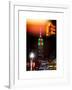 Instants of NY Series - NYC Urban Street Scene - The Empire State Building with a Red Light-Philippe Hugonnard-Framed Art Print