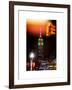 Instants of NY Series - NYC Urban Street Scene - The Empire State Building with a Red Light-Philippe Hugonnard-Framed Art Print