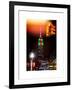 Instants of NY Series - NYC Urban Street Scene - The Empire State Building with a Red Light-Philippe Hugonnard-Framed Art Print