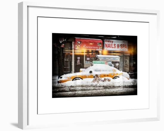 Instants of NY Series - NYC Yellow Cab Buried in Snow-Philippe Hugonnard-Framed Art Print