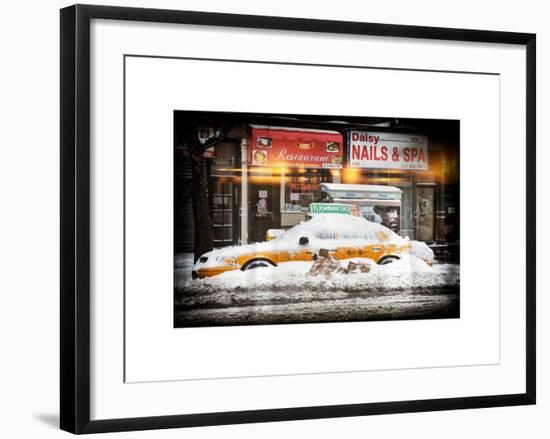 Instants of NY Series - NYC Yellow Cab Buried in Snow-Philippe Hugonnard-Framed Art Print