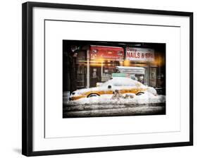 Instants of NY Series - NYC Yellow Cab Buried in Snow-Philippe Hugonnard-Framed Art Print