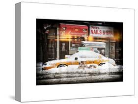 Instants of NY Series - NYC Yellow Cab Buried in Snow-Philippe Hugonnard-Stretched Canvas