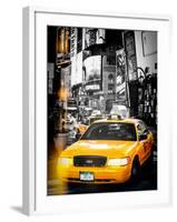 Instants of NY Series - NYC Yellow Taxis / Cabs in Times Square by Night - Manhattan - New York-Philippe Hugonnard-Framed Photographic Print