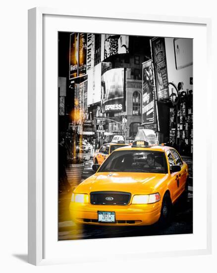 Instants of NY Series - NYC Yellow Taxis / Cabs in Times Square by Night - Manhattan - New York-Philippe Hugonnard-Framed Photographic Print