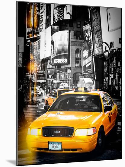 Instants of NY Series - NYC Yellow Taxis / Cabs in Times Square by Night - Manhattan - New York-Philippe Hugonnard-Mounted Photographic Print