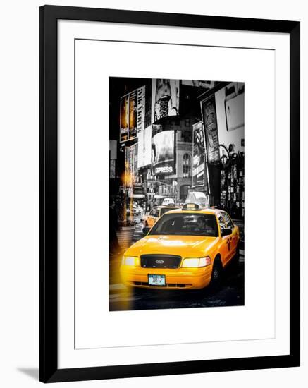 Instants of NY Series - NYC Yellow Taxis / Cabs in Times Square by Night - Manhattan - New York-Philippe Hugonnard-Framed Art Print