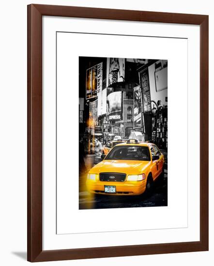 Instants of NY Series - NYC Yellow Taxis / Cabs in Times Square by Night - Manhattan - New York-Philippe Hugonnard-Framed Art Print