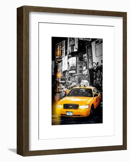 Instants of NY Series - NYC Yellow Taxis / Cabs in Times Square by Night - Manhattan - New York-Philippe Hugonnard-Framed Art Print