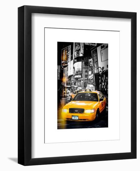 Instants of NY Series - NYC Yellow Taxis / Cabs in Times Square by Night - Manhattan - New York-Philippe Hugonnard-Framed Art Print