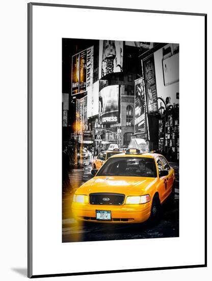 Instants of NY Series - NYC Yellow Taxis / Cabs in Times Square by Night - Manhattan - New York-Philippe Hugonnard-Mounted Art Print