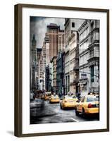 Instants of NY Series - NYC Yellow Taxis / Cabs on Broadway Avenue in Manhattan - New York City-Philippe Hugonnard-Framed Photographic Print