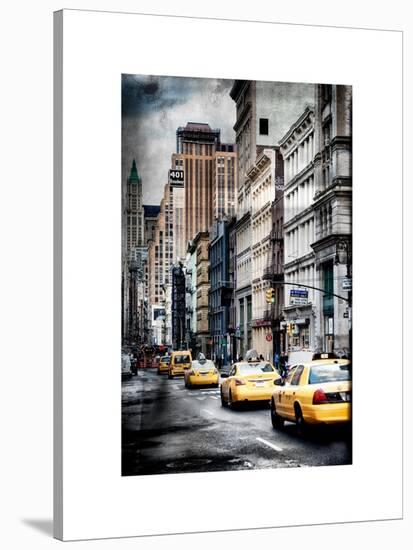 Instants of NY Series - NYC Yellow Taxis / Cabs on Broadway Avenue in Manhattan - New York City-Philippe Hugonnard-Stretched Canvas