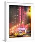 Instants of NY Series - NYC Yellow Taxis in Manhattan under Snow in front of Radio City Music Hall-Philippe Hugonnard-Framed Photographic Print