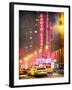 Instants of NY Series - NYC Yellow Taxis in Manhattan under Snow in front of Radio City Music Hall-Philippe Hugonnard-Framed Photographic Print