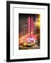 Instants of NY Series - NYC Yellow Taxis in Manhattan under Snow in front of Radio City Music Hall-Philippe Hugonnard-Framed Art Print