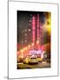 Instants of NY Series - NYC Yellow Taxis in Manhattan under Snow in front of Radio City Music Hall-Philippe Hugonnard-Mounted Art Print