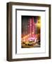 Instants of NY Series - NYC Yellow Taxis in Manhattan under Snow in front of Radio City Music Hall-Philippe Hugonnard-Framed Art Print