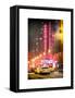 Instants of NY Series - NYC Yellow Taxis in Manhattan under Snow in front of Radio City Music Hall-Philippe Hugonnard-Framed Stretched Canvas